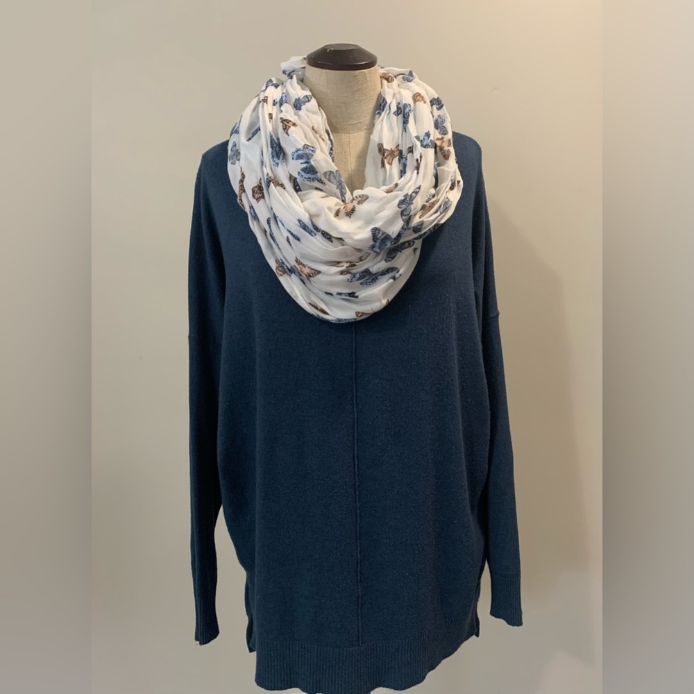 Long blue sweater
